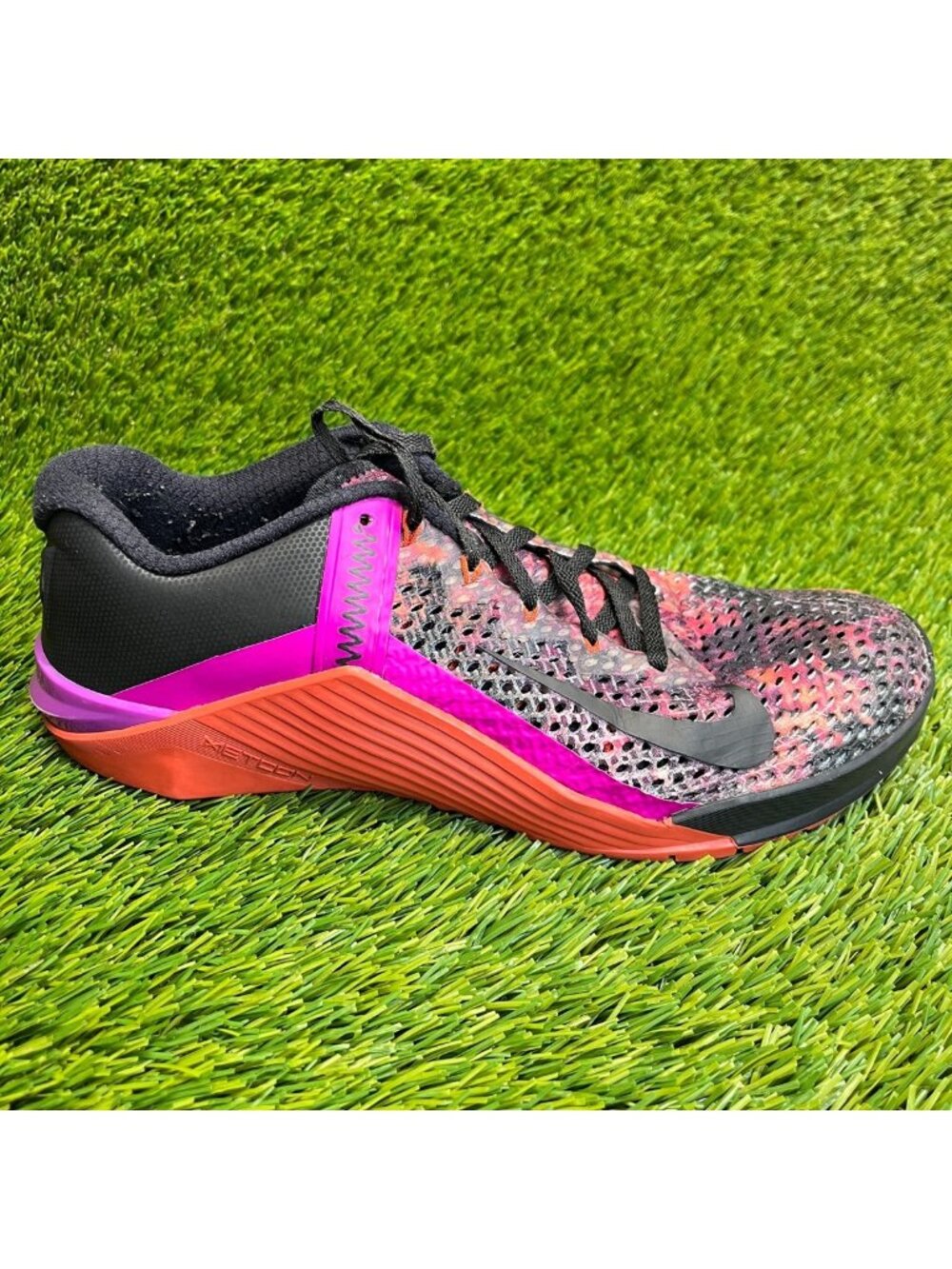 Nike Metcon 6 Mens Size 7.5 Black Pink Orange‎ Running Training Shoes Sneakers